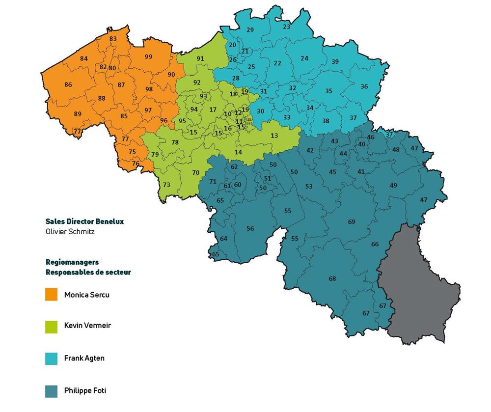 Regiokaart Belgie