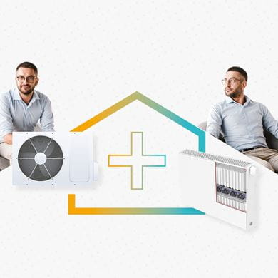 Heat pump + LT rads square
