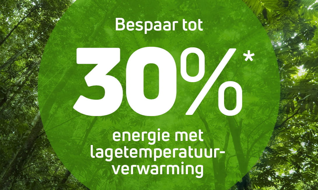 lagetemperatuurverwarming 30% besparing