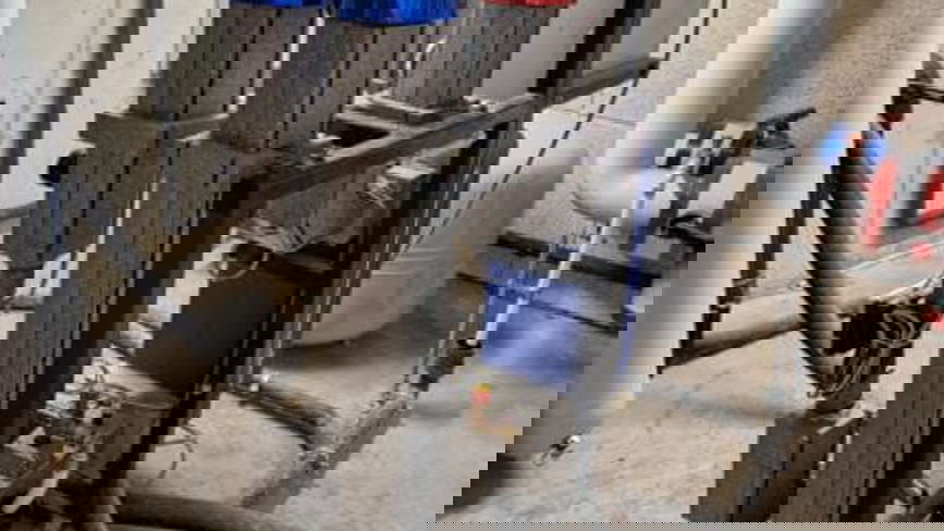 De opstelling voor aansluiting op het stadsverwarmingsnet