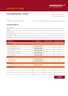 Order form - brochures & pricelists Radson